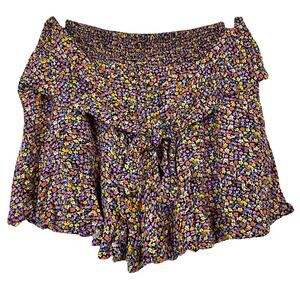 Patrons Of Peace Women’s Tie Front Penny Shorts Pink Floral Size Medium EUC